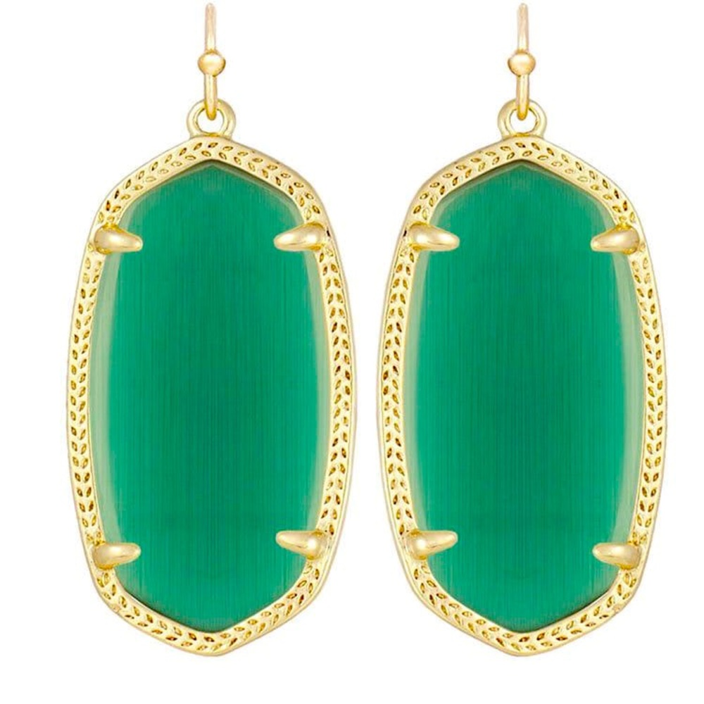 Kendra Scott Danielle Earrings Emerald Green Glass
